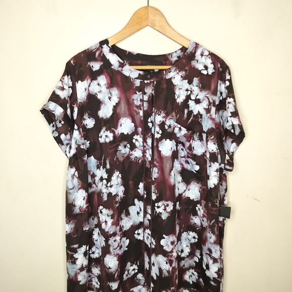 Simply Vera Wang Floral Blouse Dark Romantic NEW - Picture 3 of 10